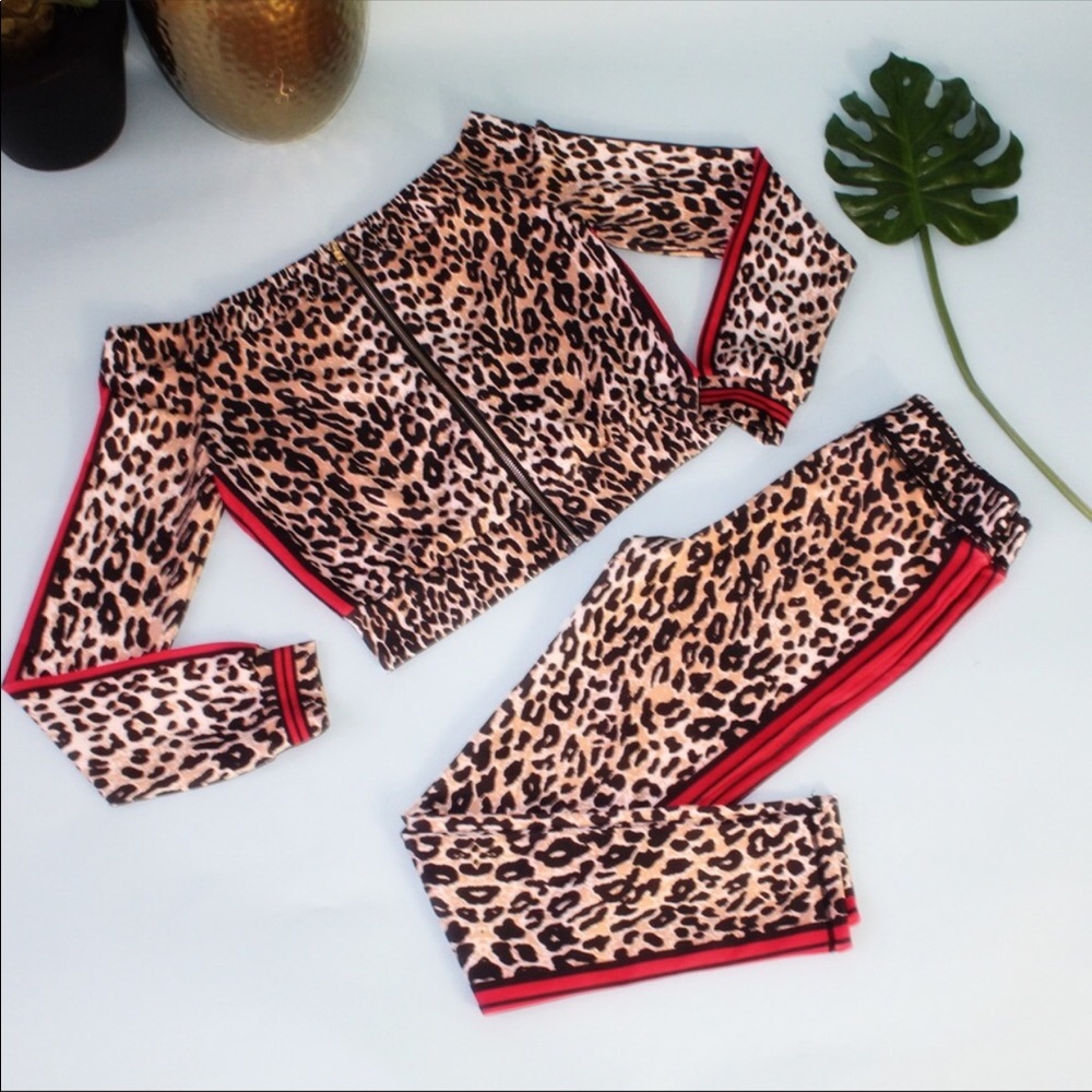 Leopard pants set